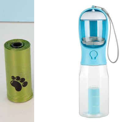 Portable Cat Dog Water Bottle Food Feeder Drinker Poop Dispenser 3 In 1 Leak-proof Multifunctional Dog Water Bottle Pet Products null