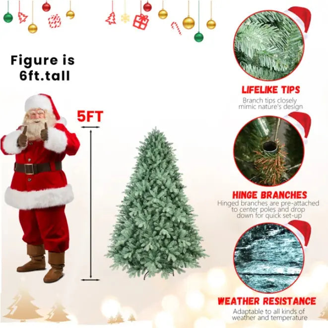 Artificial 5ft Blue Green Tint Christmas Tree null