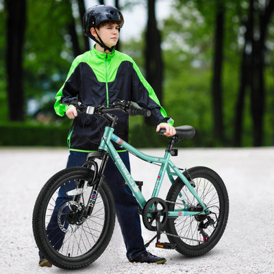 S20101 20 Inch Kids' Bike, Boys Girls Mountain Bike Ages 6-12, 7 Speed Teenager Children Kids' Bicycles, Front Suspension Disc Brake Rear V-Brake, High Steel Frame null