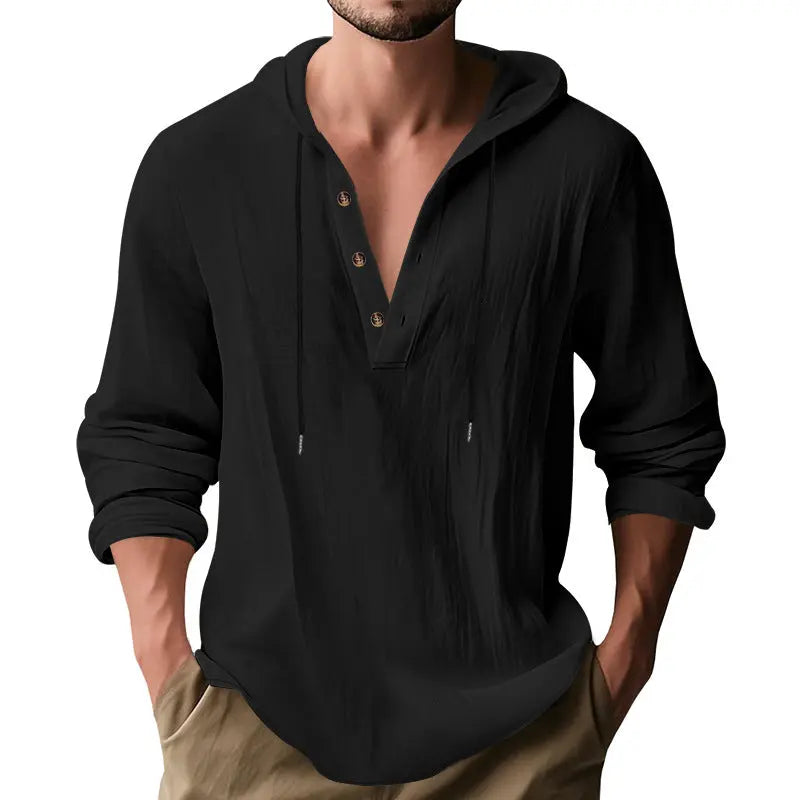 Hooded Casual Loose-fitting T-shirt Sweater For Men null