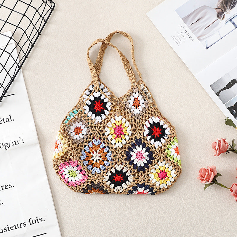 Handmade Crochet Weave Vintage Hollow Bag null