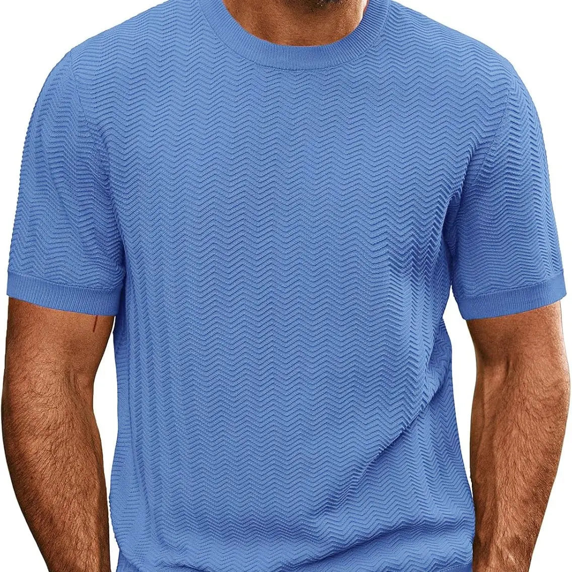 Men's Summer Hollow Breathable Sweater Solid Color T-shirt null