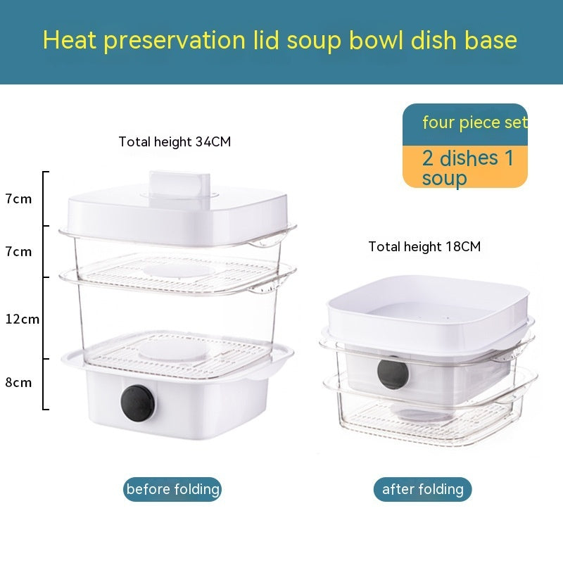 Multi-layer Dish Cover Heat Preservation Kitchen Cover Dining Table Leftover Storage Box Transparent Stack Cooking Hood Steamer null