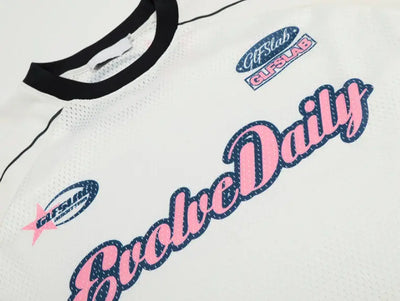 Letter Printed Mesh Breathable T-shirt For Men null