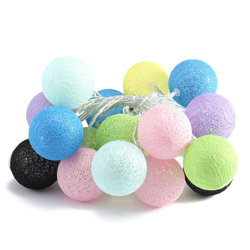 Led Ornamental Festoon Lamp Cotton Ball String Lights null