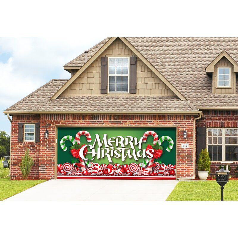 Christmas Background Hanging Cloth Garage Door Patch Holiday Party null