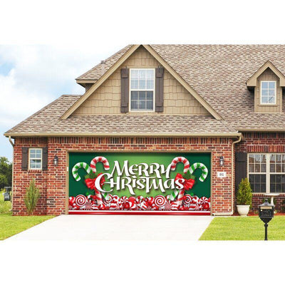 Christmas Background Hanging Cloth Garage Door Patch Holiday Party null