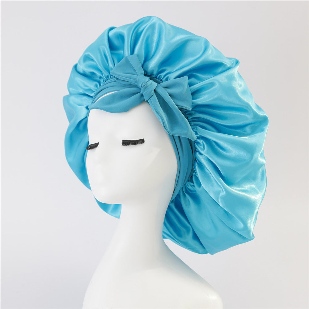 New Silk Bonnet For Sleeping Women Satin Bonnet Hair Bonnet Night Sleep Cap Scarf Wrap For Curly Hair With Tie Band For Curly Hair null