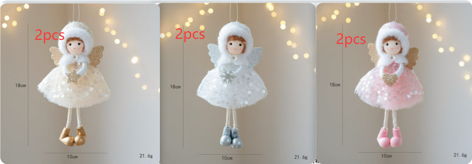 Christmas Winter Mesh Angel Big Eyes Girl Pendant null