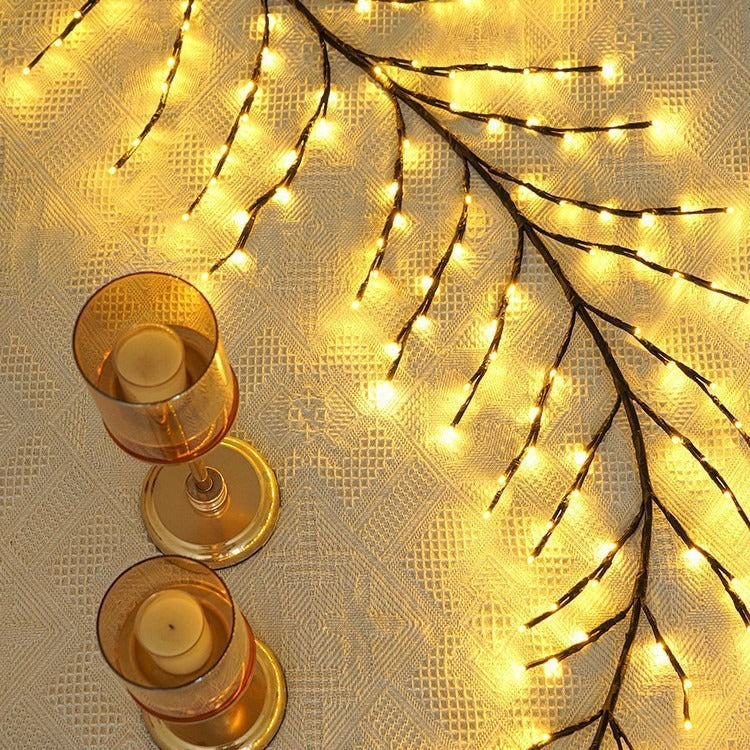 LED Christmas Leaves Rattan Lamp Bedroom Indoor null