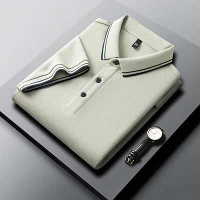 Summer Lapel Mercerized Cotton T-shirt Loose Breathable null