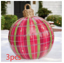 Christmas Ornament Ball Outdoor Pvc 60CM Inflatable Decorated Ball PVC Giant Big Large Balls Xmas Tree Decorations Toy Ball null