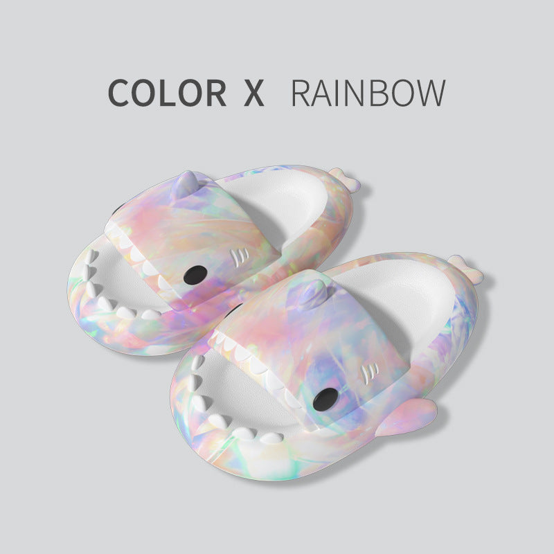 Lovers Shark Slippers Heart Print Shoes Women Men null