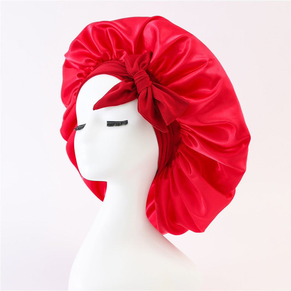 New Silk Bonnet For Sleeping Women Satin Bonnet Hair Bonnet Night Sleep Cap Scarf Wrap For Curly Hair With Tie Band For Curly Hair null