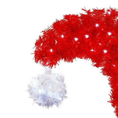 6FT Artificial Christmas Tree With LED Light, Santa's Hat Shape Artificial Whimsical Xmas Tree With 1050 Tip, Curved Xmax Tree null