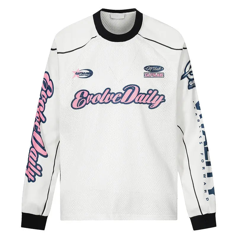 Letter Printed Mesh Breathable T-shirt For Men null