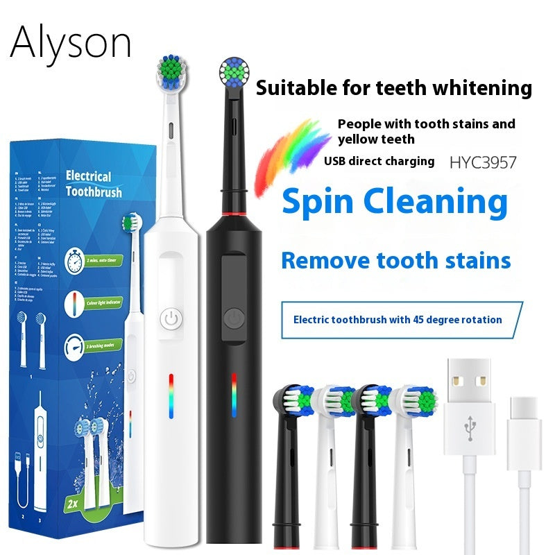Rotary Electric Toothbrush Whitening Polishing Remove Tooth Stains null