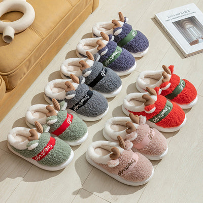 Christmas Shoes Winter Home Slippers Elk Soft Cozy Bedroom Slipper Slip On House Shoes null