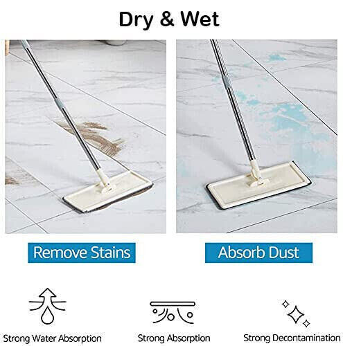 UK Multi Functional Wash  Dry Mop And Bucket Set  Flat Squeeze  10 Pads Shoppers Synchrony