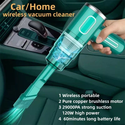Cordless Hand-Held Vacuum Cleaner Mini Portable Car Auto Home Wireless Handheld Vacuum Cordless, Portable Car Vacuum Cleaner With Powerful Suction And Brushless Motor, Rechargeable null