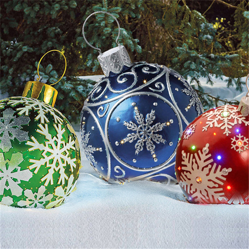 Christmas Ornament Ball Outdoor Pvc 60CM Inflatable Decorated Ball PVC Giant Big Large Balls Xmas Tree Decorations Toy Ball null