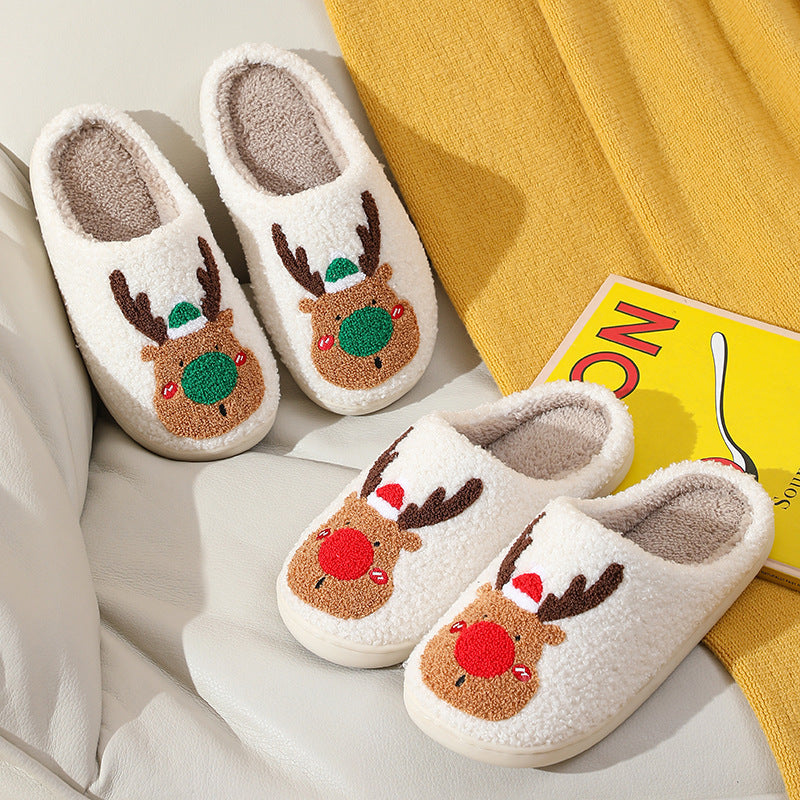 Christmas Shoes Winter Home Slippers Elk Soft Cozy Bedroom Slipper Slip On House Shoes null