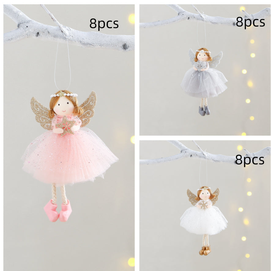 Christmas Winter Mesh Angel Big Eyes Girl Pendant null
