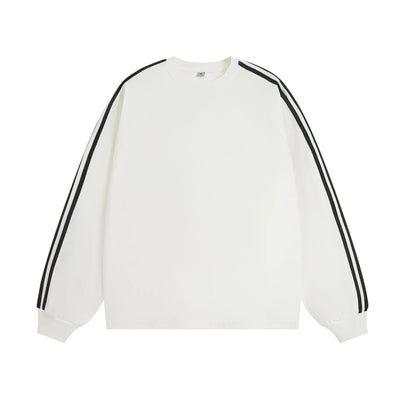 American-style Retro Three-bar Long-sleeved T-shirt For Men null