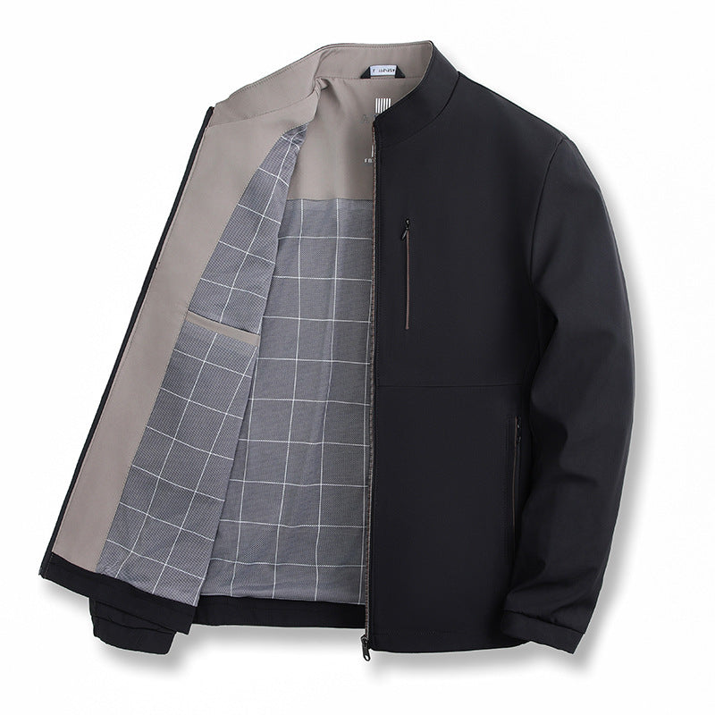 Men's Solid Color Jacket High-grade Trendy Casual null