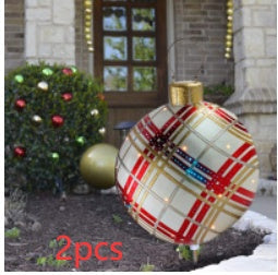 Christmas Ornament Ball Outdoor Pvc 60CM Inflatable Decorated Ball PVC Giant Big Large Balls Xmas Tree Decorations Toy Ball null