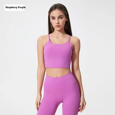 Yoga Jacket Women's Sports Underwear With Chest Pad Thin Belt Beauty Back null