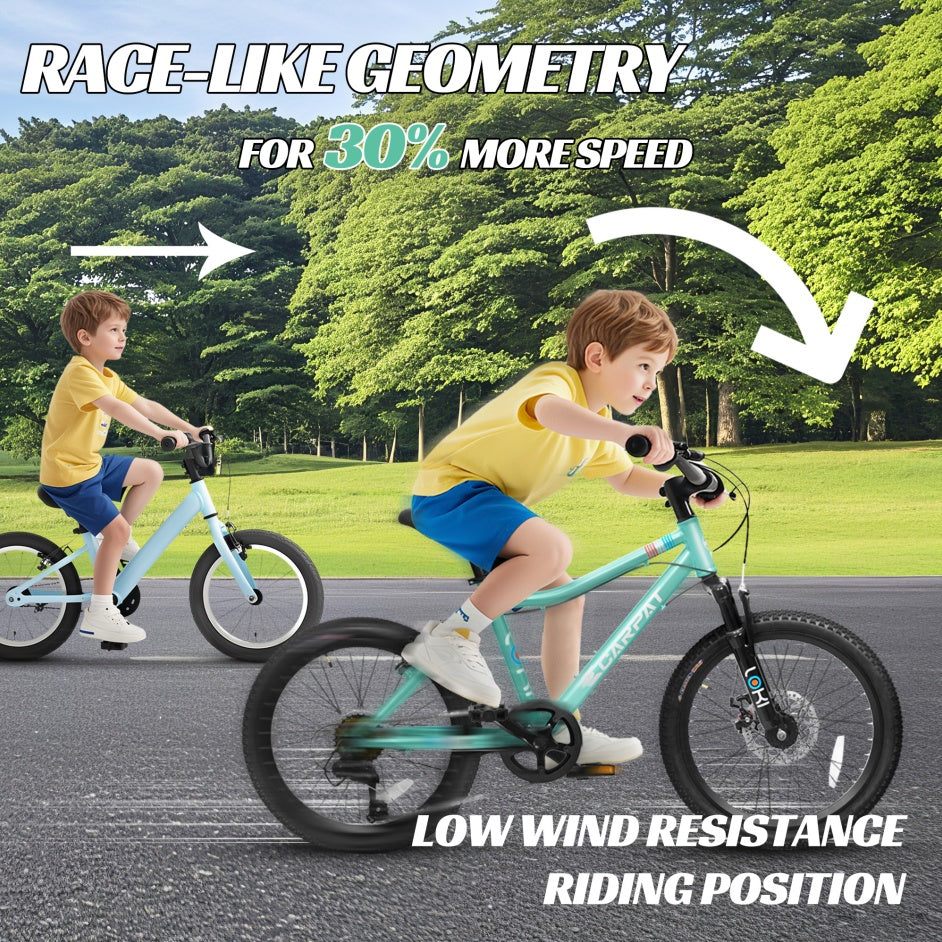 S20101 20 Inch Kids' Bike, Boys Girls Mountain Bike Ages 6-12, 7 Speed Teenager Children Kids' Bicycles, Front Suspension Disc Brake Rear V-Brake, High Steel Frame null