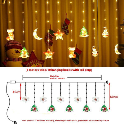 Painted Christmas Curtain Lights Holiday Layout Rubber-covered Wire Ambience Light null
