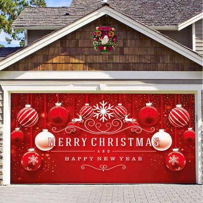 Christmas Background Hanging Cloth Garage Door Patch Holiday Party null