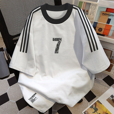 Heavy Short Sleeve Vintage Bottoming Shirt Cotton null