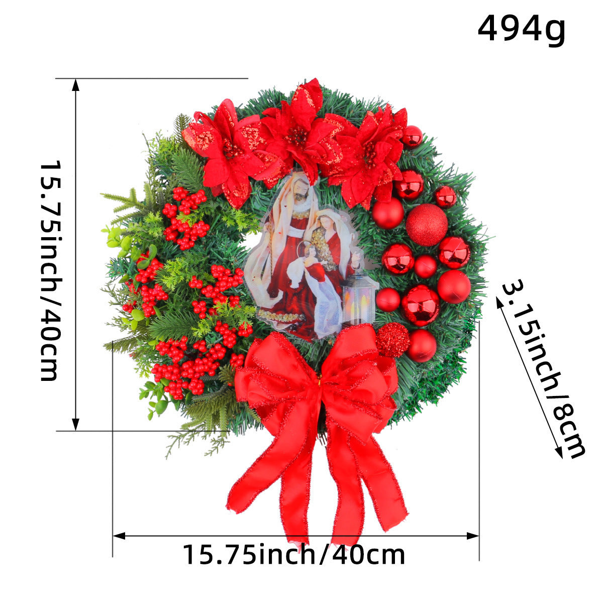 Christmas Light Wreath Door And Window Decoration Vine Ring null