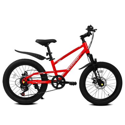 A20184 20 Inch Mountain Kids Bike For Boys & Girls, Ages 6-12, 7-Speed With Front Suspension null