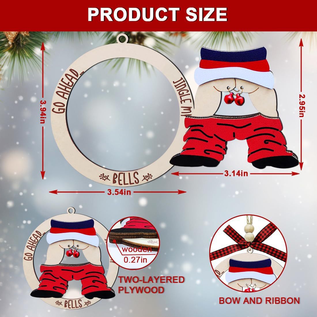 Christmas Gift Pendant Bell Wooden Hanging Decoration Pendant null